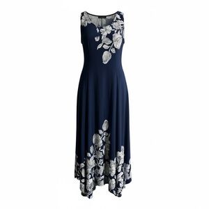Reborn Navy Floral Maxi Dress L